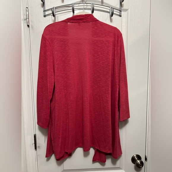 Notations Pink Open Sweater Cardigan women’s 2X hot pink fuchsia preppy classic - Picture 2 of 15
